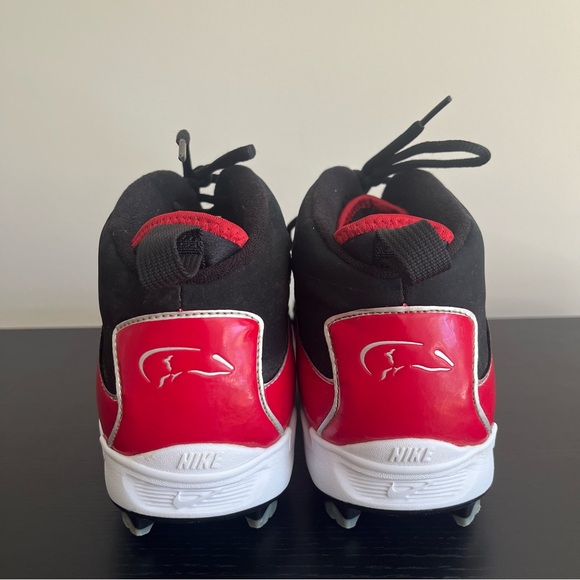 Nike Mens 11.5 Power Channel Cleats Football Black Red White 2008 - Picture 8 of 14
